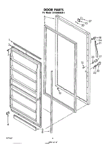 03 - Door , Lit / Optional parts for Whirlpool Freezer EV150NXKW1 from AppliancePartsPros.com