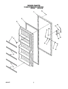 03 - Door parts for Whirlpool Freezer EV200NXAW00 from AppliancePartsPros.com