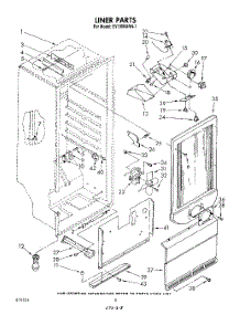 05 - Liner parts for Whirlpool Freezer EV190NXRN1 from AppliancePartsPros.com