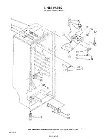 05 - Liner parts for Whirlpool Freezer EV190FXWW00 from AppliancePartsPros.com
