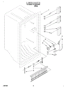 02 - Liner, Lit / Optional parts for Whirlpool Freezer TVF15FRAW00 from AppliancePartsPros.com
