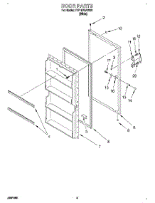 03 - Door parts for Whirlpool Freezer TVF15FRAW00 from AppliancePartsPros.com