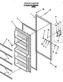 Door parts for Whirlpool Freezer EV150NXEW00 from AppliancePartsPros.com
