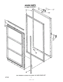 03 - Door , Lit / Optional parts for Whirlpool Freezer EEV162LW1 from AppliancePartsPros.com