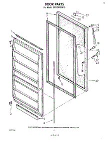 03 - Door , Lit / Optional parts for Whirlpool Freezer EV160FXKW0 from AppliancePartsPros.com