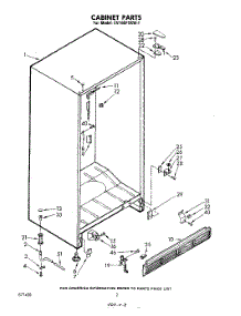 02 - Cabinet parts for Whirlpool Freezer EV160FXKW1 from AppliancePartsPros.com