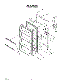 03 - Door parts for Whirlpool Freezer TVF15FRXW00 from AppliancePartsPros.com