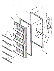 Door parts for Whirlpool Freezer EV150NXEW0 from AppliancePartsPros.com