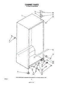 03 - Cabinet parts for Whirlpool Freezer EV190FXSW00 from AppliancePartsPros.com