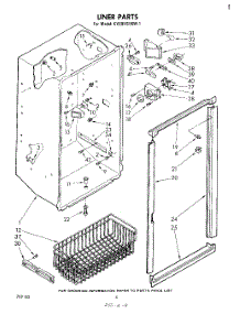 03 - Liner parts for Whirlpool Freezer EV20VS1KW1 from AppliancePartsPros.com