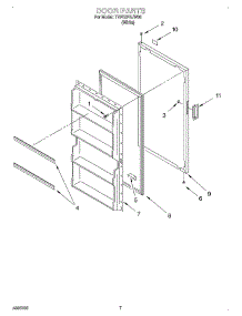 04 - Door parts for Whirlpool Freezer TVF15FRJW00 from AppliancePartsPros.com