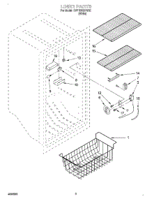 02 - Liner parts for Whirlpool Freezer SVF15NRHW02 from AppliancePartsPros.com
