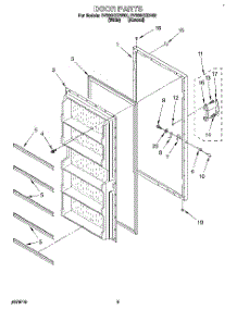 03 - Door parts for Whirlpool Freezer EV200NXDW00 from AppliancePartsPros.com