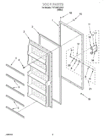 03 - Door parts for Whirlpool Freezer TVF15NRGW01 from AppliancePartsPros.com