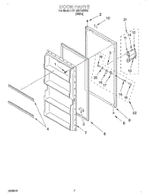04 - Door parts for Whirlpool Freezer EV120FXGW05 from AppliancePartsPros.com