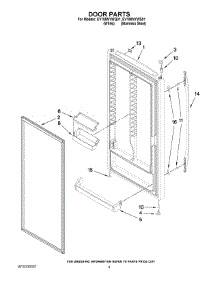 03 - Door Parts parts for Whirlpool Freezer EV188NYWS01 from AppliancePartsPros.com