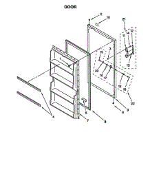 Door parts for Whirlpool Freezer EV120FXG06 from AppliancePartsPros.com
