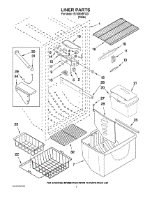 02 - Liner Parts parts for Whirlpool Freezer EV209NBTQ01 from AppliancePartsPros.com
