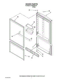 04 - Door Parts parts for Whirlpool Freezer EV209NBTQ01 from AppliancePartsPros.com