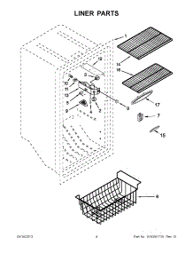 02 - Liner Parts parts for Whirlpool Freezer EV201NZTQ02 from AppliancePartsPros.com