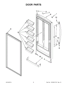 03 - Door Parts parts for Whirlpool Freezer EV201NZTQ02 from AppliancePartsPros.com