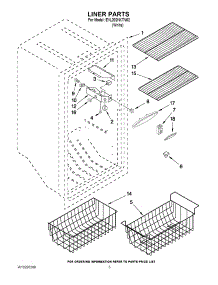 02 - Liner Parts parts for Whirlpool Freezer EVL202NXTN02 from AppliancePartsPros.com