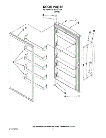 04 - Door Parts parts for Whirlpool Freezer EV161NZTQ00 from AppliancePartsPros.com