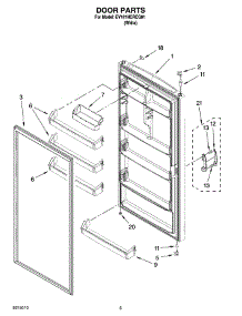 03 - Door Parts parts for Whirlpool Freezer EV181NCRCQ01 from AppliancePartsPros.com