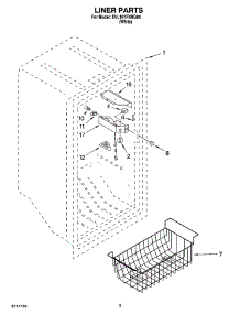 02 - Liner Parts parts for Whirlpool Freezer EVL181FXRQ00 from AppliancePartsPros.com