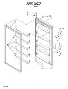 03 - Door Parts parts for Whirlpool Freezer EVL165NXRQ00 from AppliancePartsPros.com