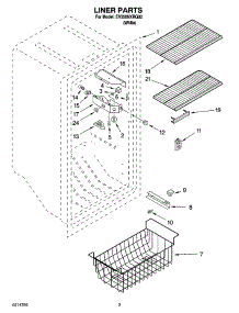 02 - Liner Parts parts for Whirlpool Freezer EV250NXRQ00 from AppliancePartsPros.com