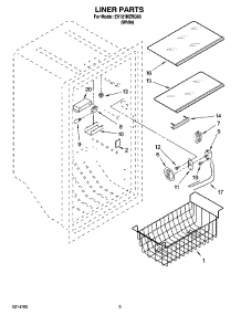 02 - Liner Parts parts for Whirlpool Freezer EV181NZRQ00 from AppliancePartsPros.com