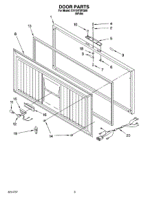 02 - Door Parts parts for Whirlpool Freezer EH151FXRQ00 from AppliancePartsPros.com
