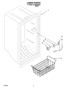 02 - Liner Parts parts for Whirlpool Freezer EV150FXMQ09 from AppliancePartsPros.com