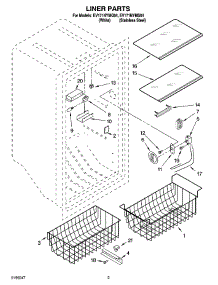 02 - Liner Parts parts for Whirlpool Freezer EV171NYMQ04 from AppliancePartsPros.com
