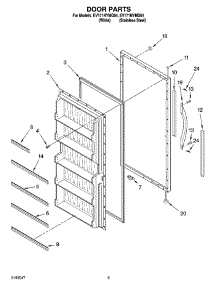 03 - Door Parts parts for Whirlpool Freezer EV171NYMQ04 from AppliancePartsPros.com