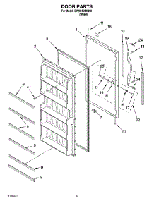 03 - Door Parts parts for Whirlpool Freezer EV201NXMQ03 from AppliancePartsPros.com
