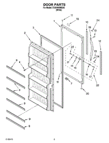 03 - Door Parts parts for Whirlpool Freezer EV201NXMQ05 from AppliancePartsPros.com