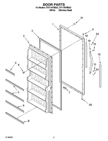 03 - Door Parts parts for Whirlpool Freezer EV171NYMQ03 from AppliancePartsPros.com