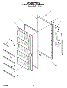 03 - Door Parts parts for Whirlpool Freezer EV171NYMS00 from AppliancePartsPros.com