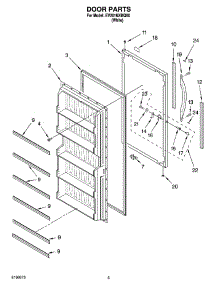 03 - Door Parts parts for Whirlpool Freezer EV201NXMQ00 from AppliancePartsPros.com