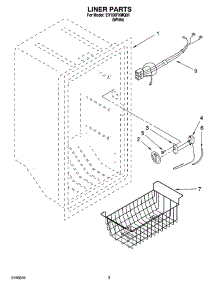 02 - Liner Parts parts for Whirlpool Freezer EV150FXMQ01 from AppliancePartsPros.com