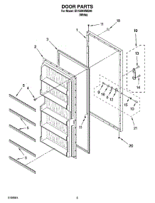 03 - Door Parts parts for Whirlpool Freezer EV150NXMQ00 from AppliancePartsPros.com