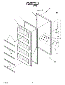 03 - Door Parts parts for Whirlpool Freezer EV150NXMQ01 from AppliancePartsPros.com