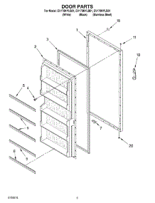 03 - Door Parts parts for Whirlpool Freezer EV170NYLQ01 from AppliancePartsPros.com