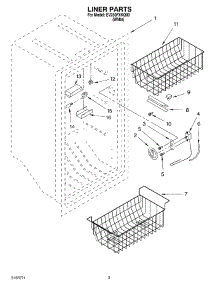 02 - Liner parts for Whirlpool Freezer EV250FXKQ00 from AppliancePartsPros.com