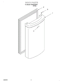 04 - Door parts for Whirlpool Freezer EV040FXHW00 from AppliancePartsPros.com