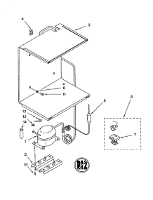 Unit parts for Whirlpool Freezer EV040FXHW from AppliancePartsPros.com
