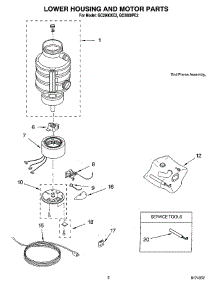 02 - Lower Housing And Motor Parts parts for Whirlpool Disposer GC2000XE2 from AppliancePartsPros.com