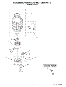 02 - Section parts for Whirlpool Disposer GC5000XE from AppliancePartsPros.com